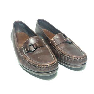 SAS Womens Loafer Shoes Brown Metal Ring Low Top